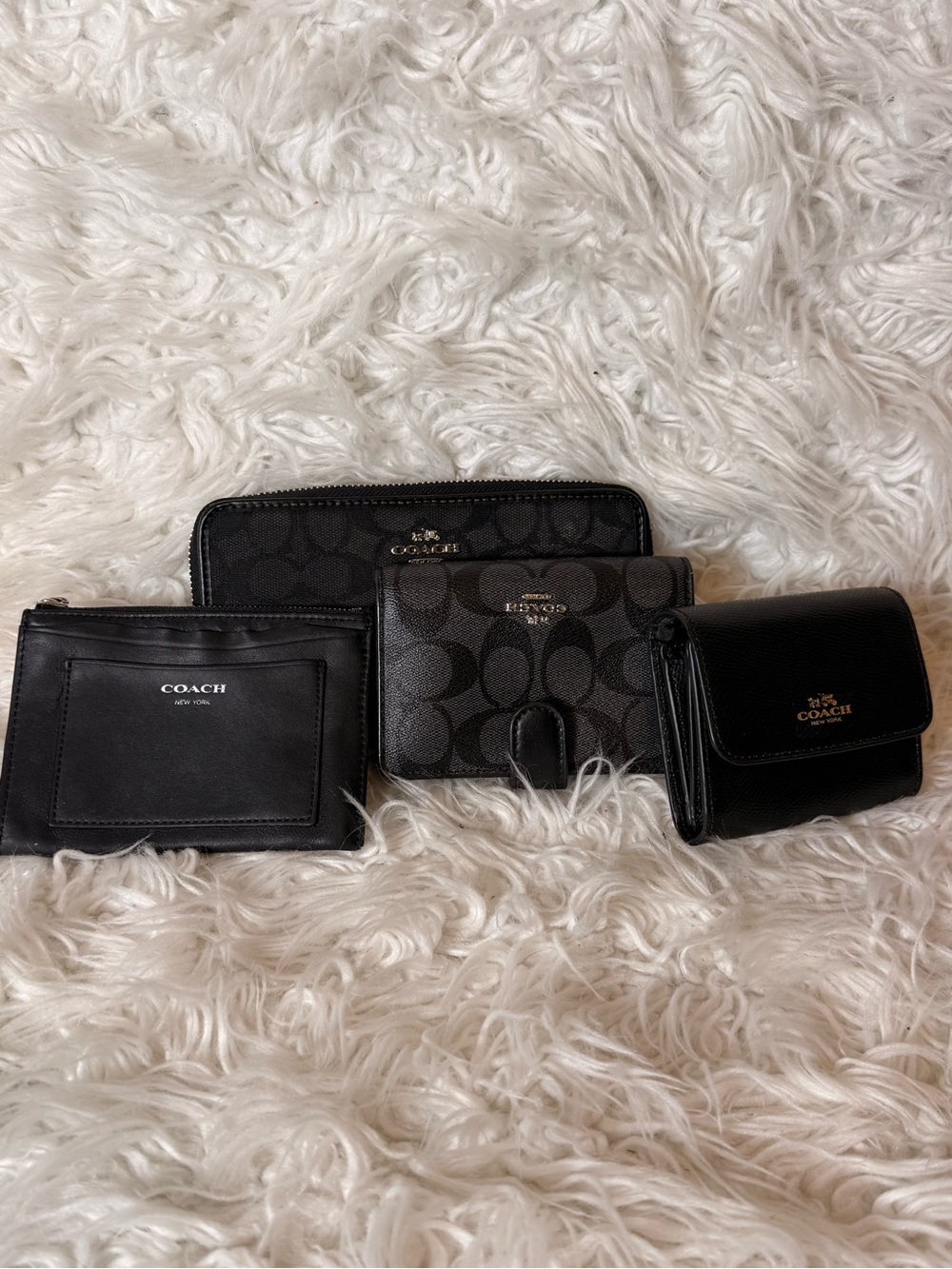 Lot of 4 PROJECT Coach Black Signature Canvas Wallet and Card Holder Set - Picture 4 of 7